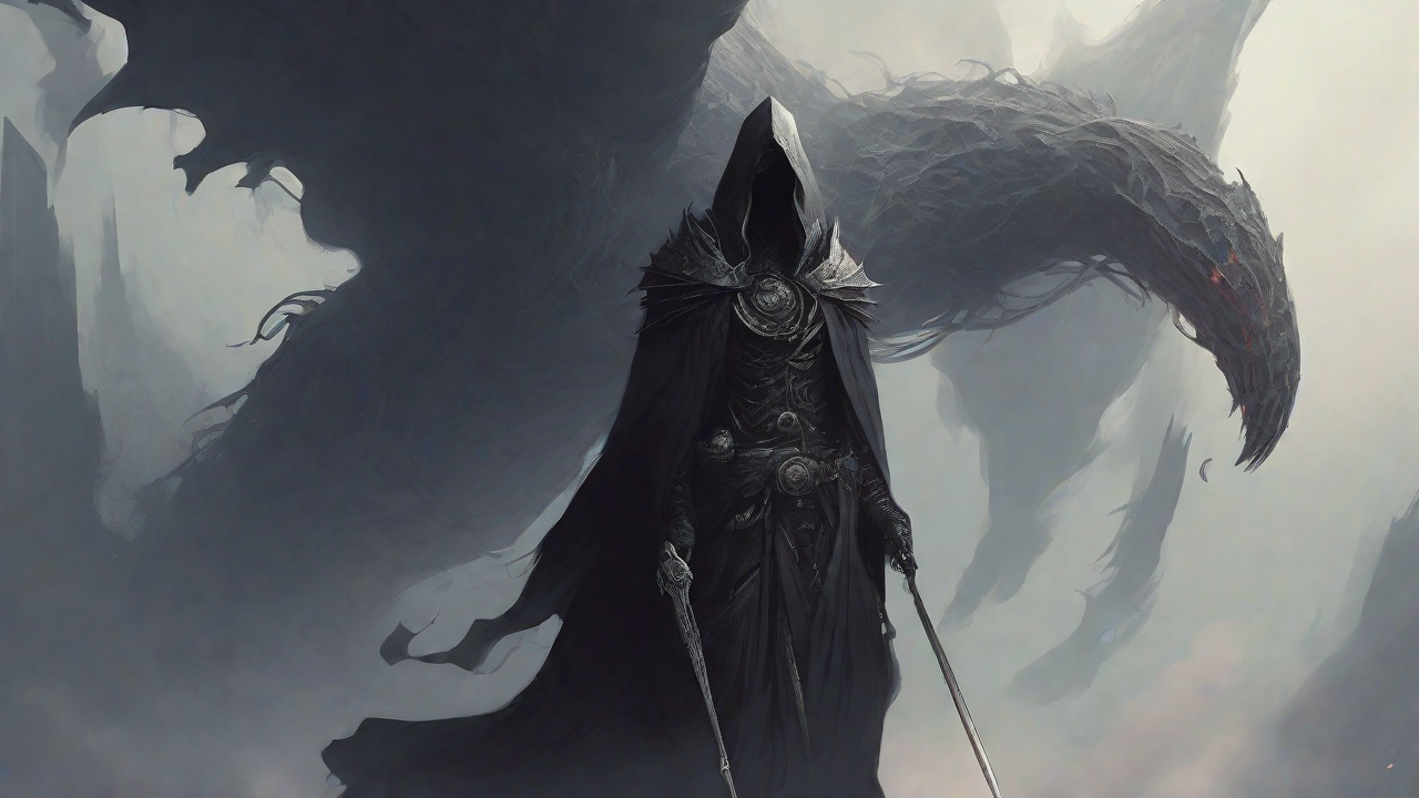 Guided by the void's dark whispers, a lone traveler ventures into the abyss, navigating through a realm of eternal darkness, guided by an unknown force that seeks rebirth and liberation from the void's grasp.