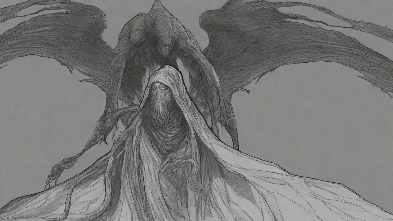 Guided by the void's dark whispers, a lone traveler ventures into the abyss, navigating through a realm of eternal darkness, guided by an unknown force that seeks rebirth and liberation from the void's grasp.
