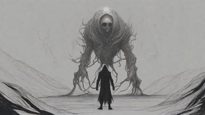 Guided by the void's dark whispers, a lone traveler ventures into the abyss, navigating through a realm of eternal darkness, guided by an unknown force that seeks rebirth and liberation from the void's grasp.