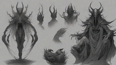 Guided by the void's dark whispers, a lone traveler ventures into the abyss, navigating through a realm of eternal darkness, guided by an unknown force that seeks rebirth and liberation from the void's grasp.
