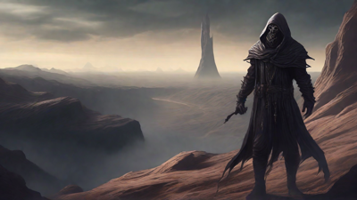 Guided by the void's dark whispers, a lone traveler ventures into the abyss, navigating through a realm of eternal darkness, guided by an unknown force that seeks rebirth and liberation from the void's grasp.