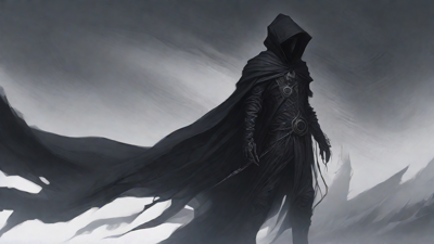 Guided by the void's dark whispers, a lone traveler ventures into the abyss, navigating through a realm of eternal darkness, guided by an unknown force that seeks rebirth and liberation from the void's grasp.