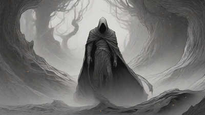 Guided by the void's dark whispers, a lone traveler ventures into the abyss, navigating through a realm of eternal darkness, guided by an unknown force that seeks rebirth and liberation from the void's grasp.
