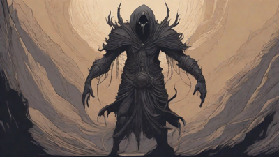 Guided by the void's dark whispers, a lone traveler ventures into the abyss, navigating through a realm of eternal darkness, guided by an unknown force that seeks rebirth and liberation from the void's grasp.