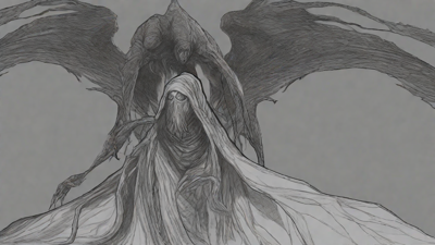 Guided by the void's dark whispers, a lone traveler ventures into the abyss, navigating through a realm of eternal darkness, guided by an unknown force that seeks rebirth and liberation from the void's grasp.
